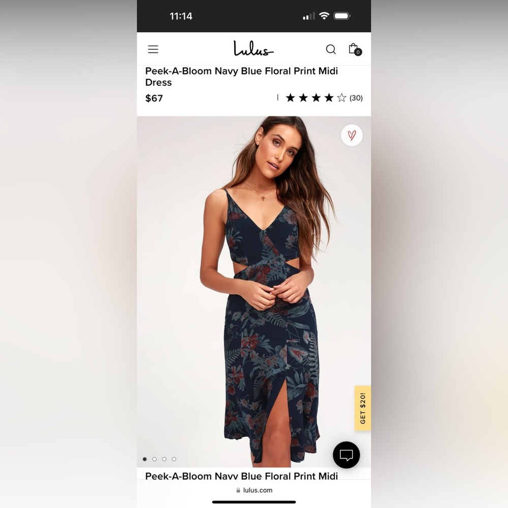 Lulus Peek-A-Bloom Floral Print Midi Dress